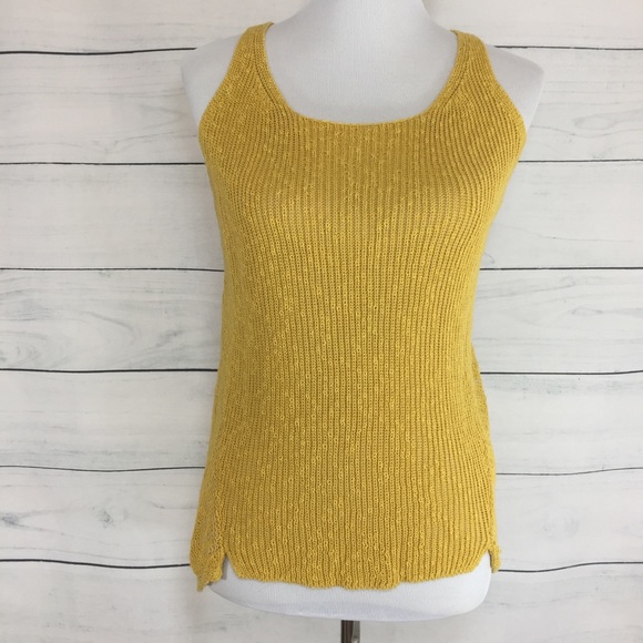 Anthropologie Tops - Anthropologie Mustard Yellow Knit Tank